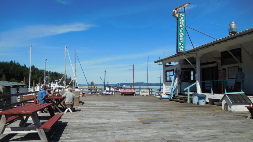 Historic Pier and Building overlooking the bay at Lakebay Marina