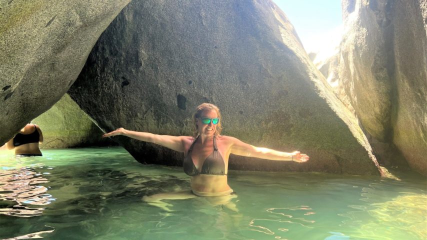 Bathing at Virgin Gorda Among the Rocks