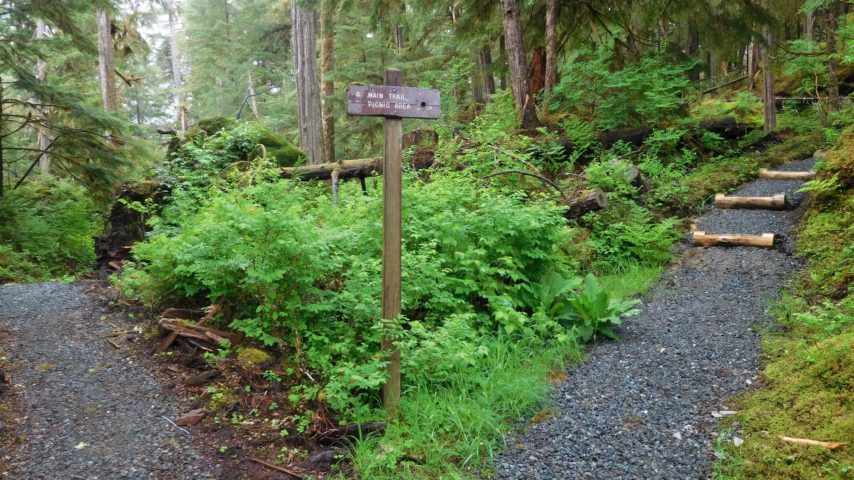 Trail and Trail Sign at Roosevelt Lagoon, Naha Bay