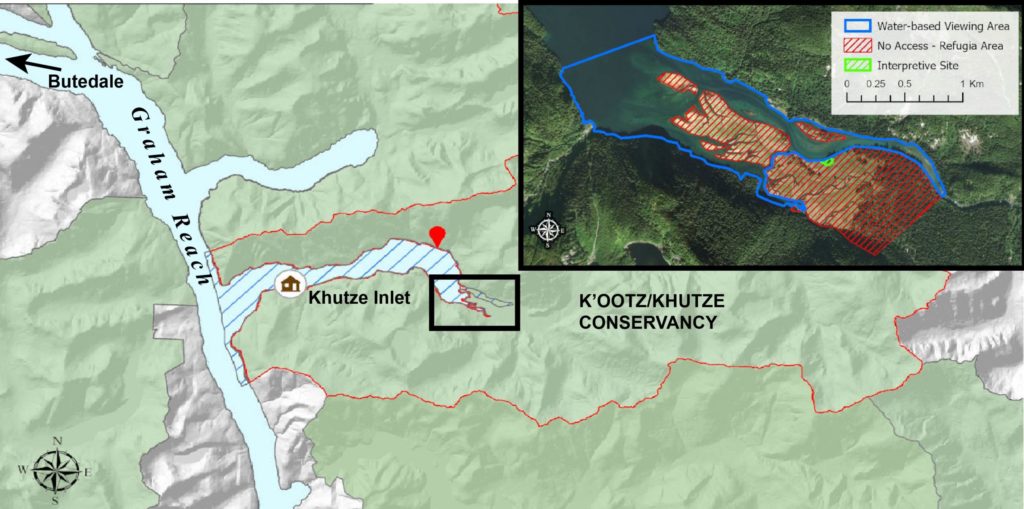 Map of Khutze Conservancy and bear viewing area