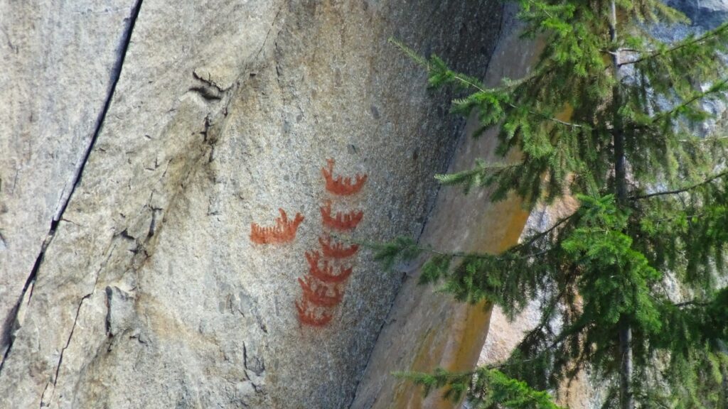 Photo of pictographs in Alison Sound
