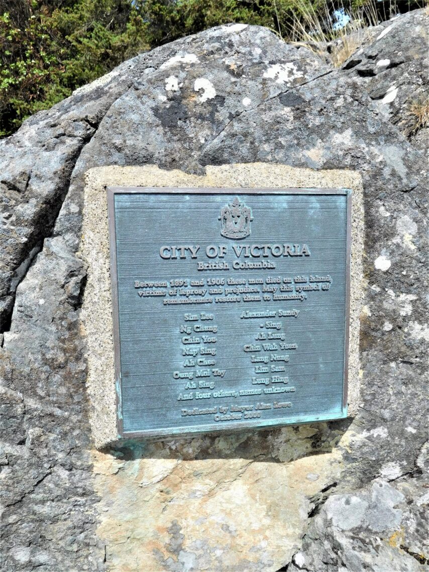 Placard showing names of lepers who died on D'Arcy Island