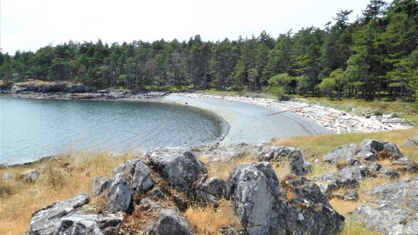 Beach on east side of D'Arcy Island