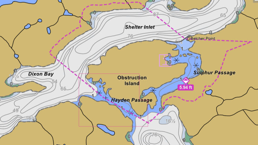 Vector Chart of Hayden Passage