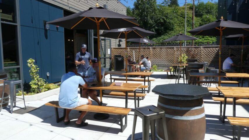 Outdoor courtyard at Sound2Summit Brewing
