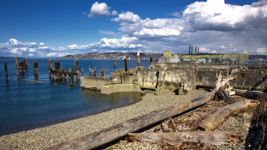 Ruins of Dickman Mill in Tacoma, WA