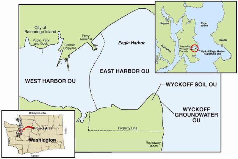 Map of Eagle Harbor and Superfund Site