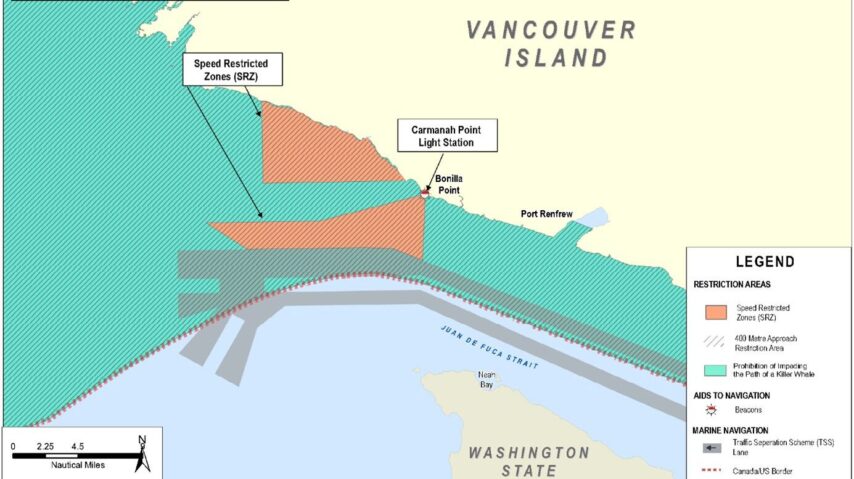 Transport Canada Map Swiftsure Bank Speed Zones