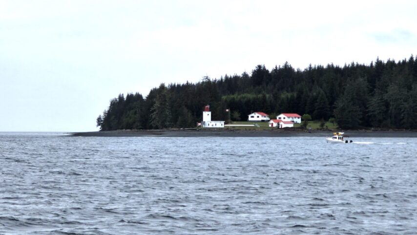 Passing a lighthouse on the way to Allison Harbour