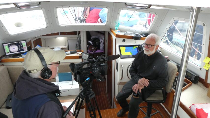 Captain Mark Schrader being interviewed prior to the One Ocean Sendoff