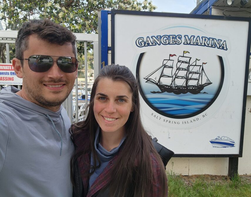 Photo of Waggoner Flotilla Leaders, Kyle and Ashley at Ganges