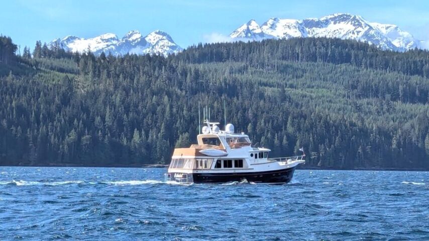 Flotilla boat underway in Johnstone Strait