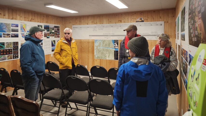 Flotilla group visiting the Welcome Center at Pruth Bay