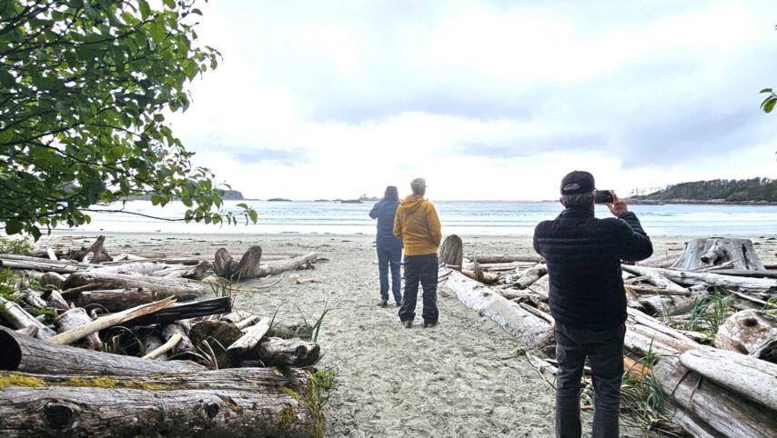 Hiking the trail from Pruth Bay out to west beach