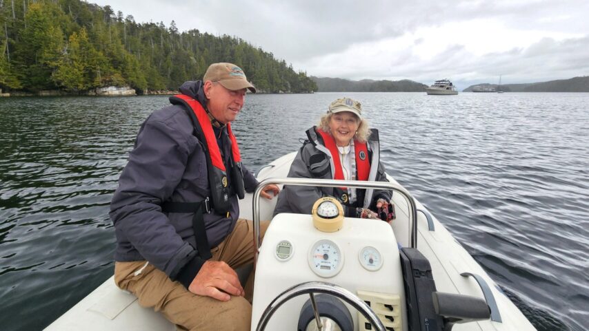 Flotilla participants going ashore with their dinghy