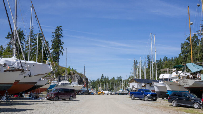Boats on the hard at Jack's Boatyard