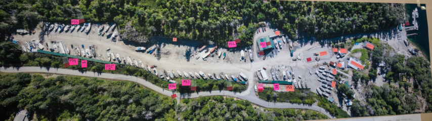 Aerial map of Jack's extensive boatyard property
