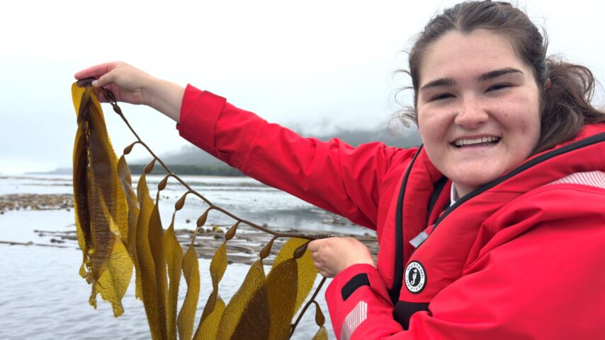 Grace Dalton with kelp