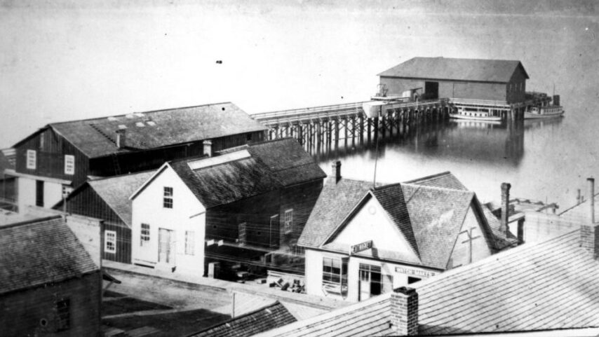 Historic photo of Coupeville Wharf from Island Co. Historical Museum
