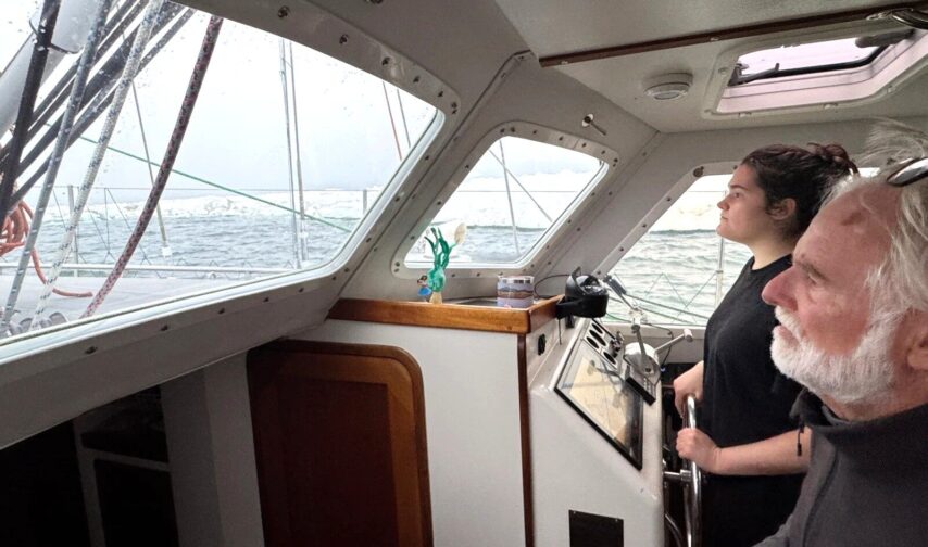 Photo of Grace and Mark at the Helm