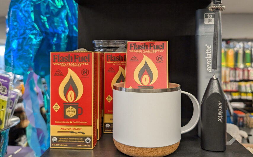 Photo of Flash Fuel Coffee packets and cups