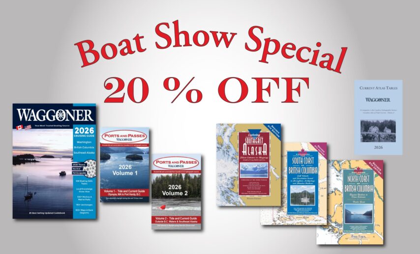 Image of Core Waggoner Publications showing 20% off during the Seattle Boat Show