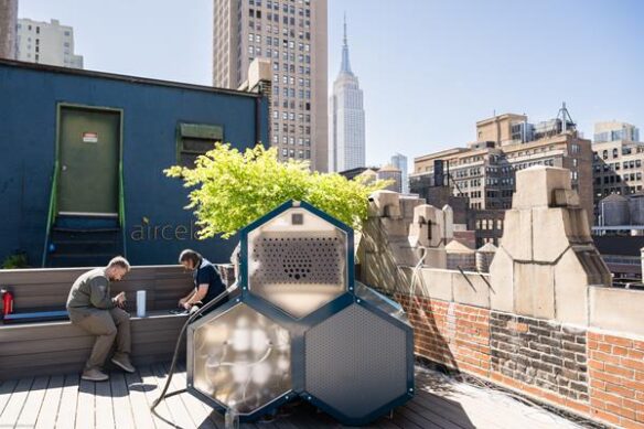 Photo of Aircela machine on rooftop in New York
