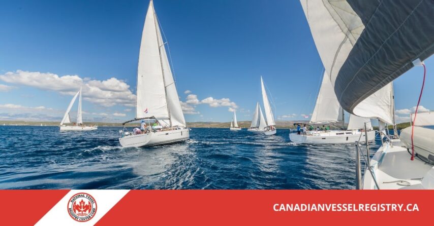 Image of sailboats and Canadian Vessel Registry website address