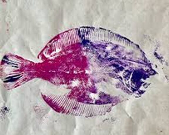 An imprint - Goytaku (fish) Painting