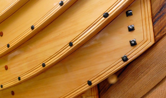 Close up of woodwork on Valkyrie